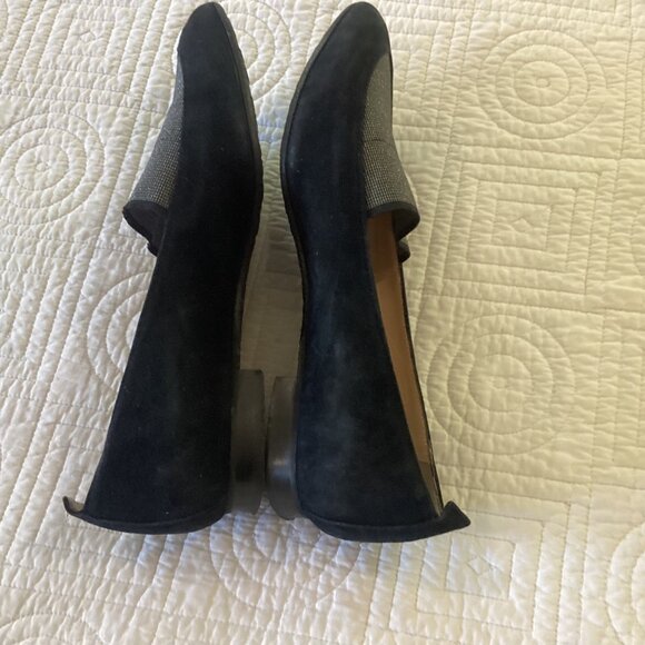 Ron White Flats Weatherproof Black & Gray Pointed-Toe Loafers 38.5 - Picture 3 of 11